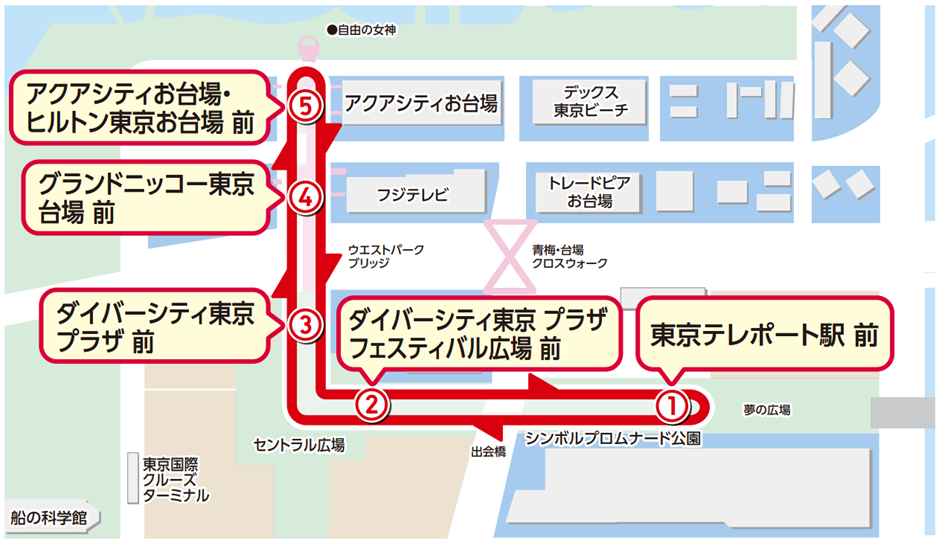 東京都の「令和5年度臨海副都心における自動運転技術を活用したサービスの構築に関するプロジェクト」として回遊型の自動運転EVバスを運行