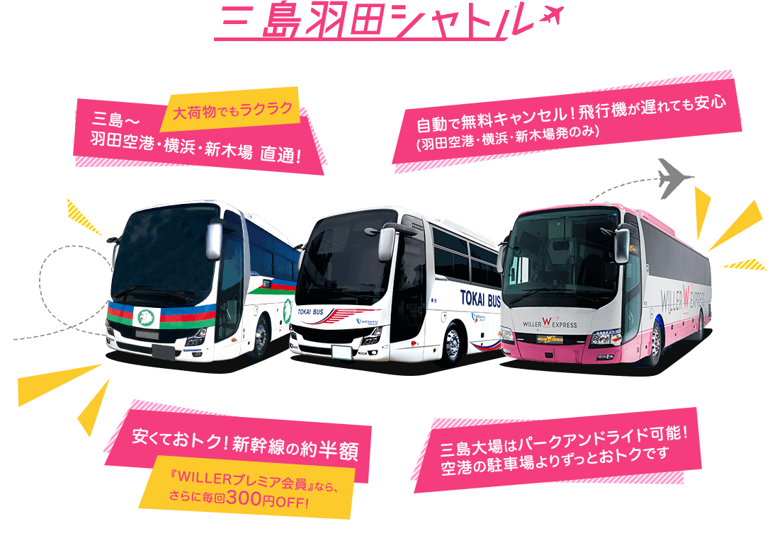 静岡県三島エリアと羽田エアポートガーデンを結ぶ初の直通バスを運行開始 ～3往復を毎日運行！三島エリアと羽田空港を乗り換えなしでダイレクトに結ぶ～